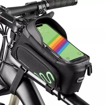 Rockbros Fahrradtasche für Oberrohr mit einer Tasche für ein Smartphone, schwarz 30120044002