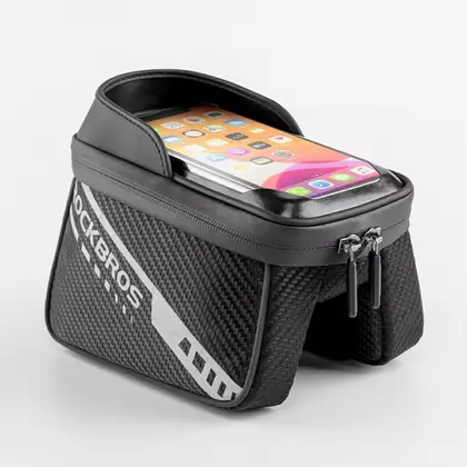 Rockbros Fahrradtasche für Oberrohr mit einer Tasche für ein Smartphone, schwarz 033BK