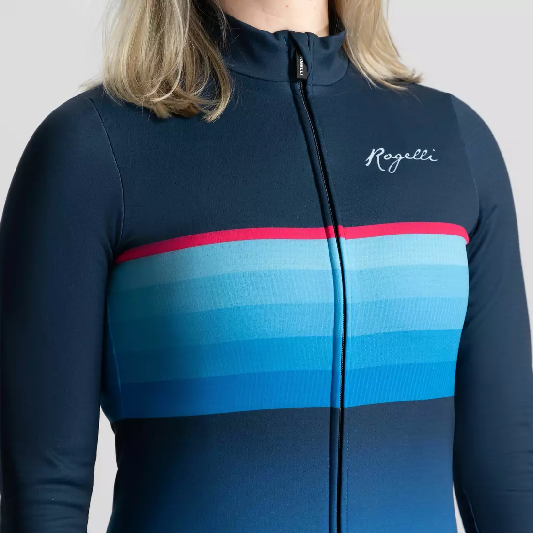 Rogelli Damen-Radsport-Sweatshirt IMPRESS II blau-rosa