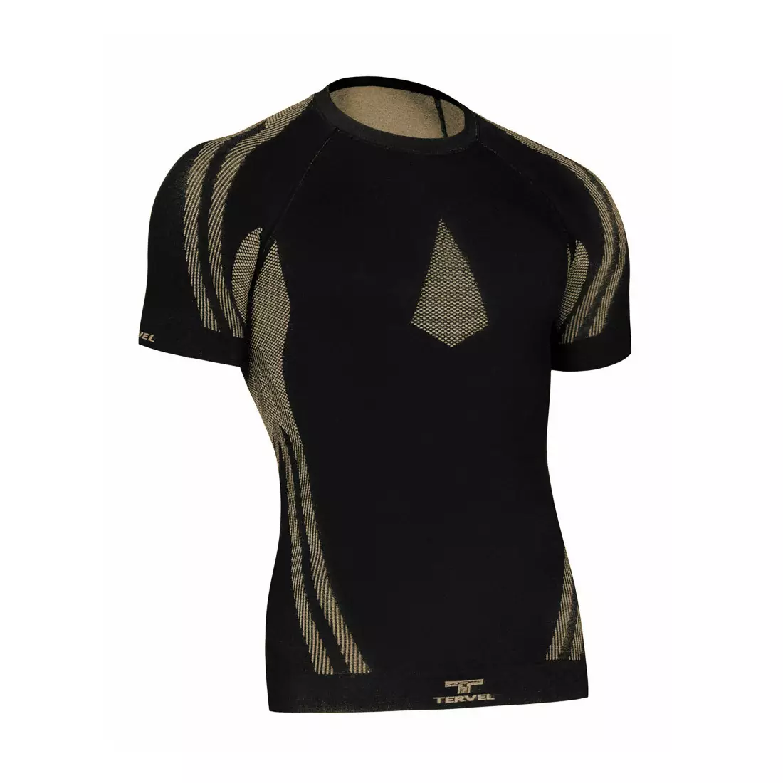 TERVEL OPTILINE LIGHT MOD-02 - Herren-Thermo-T-Shirt mit kurzen Ärmeln, Farbe: Schwarz und Gold
