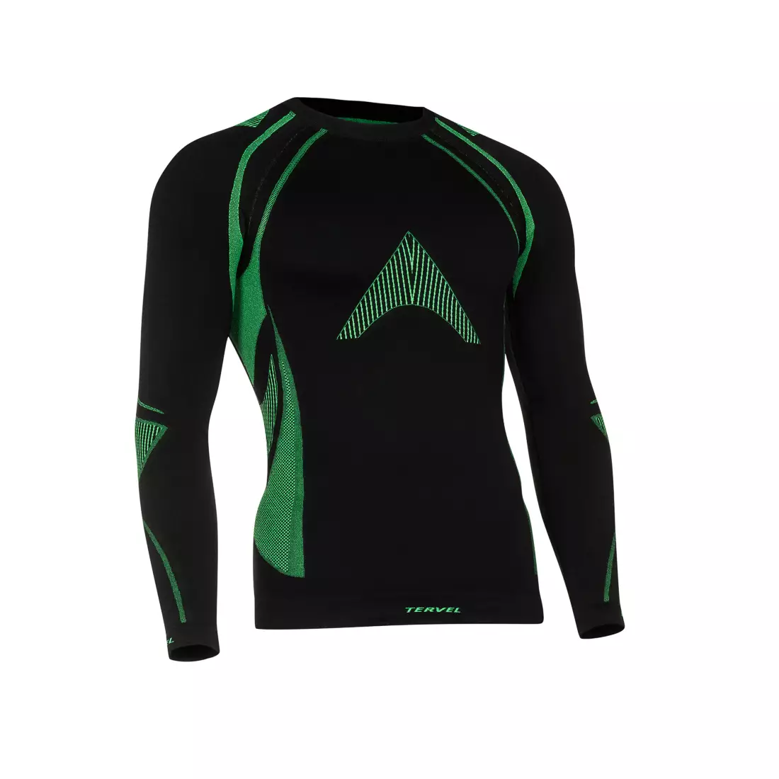 TERVEL - OPTILINE MOD-02 - Herren-Thermo-T-Shirt mit langen Ärmeln, Farbe: Schwarz und Grün