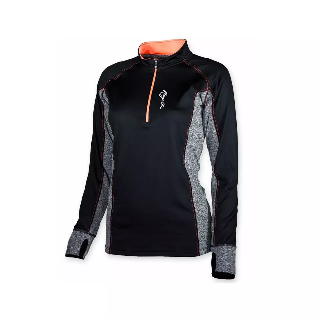 ROGELLI MAURA – isoliertes Laufsweatshirt für Damen 840.660, Farbe: Schwarz und Rosa (Koralle)