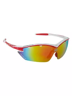 FORCE RON Fahrrad-/Sportbrille weiß und rot 91011 austauschbare Gläser