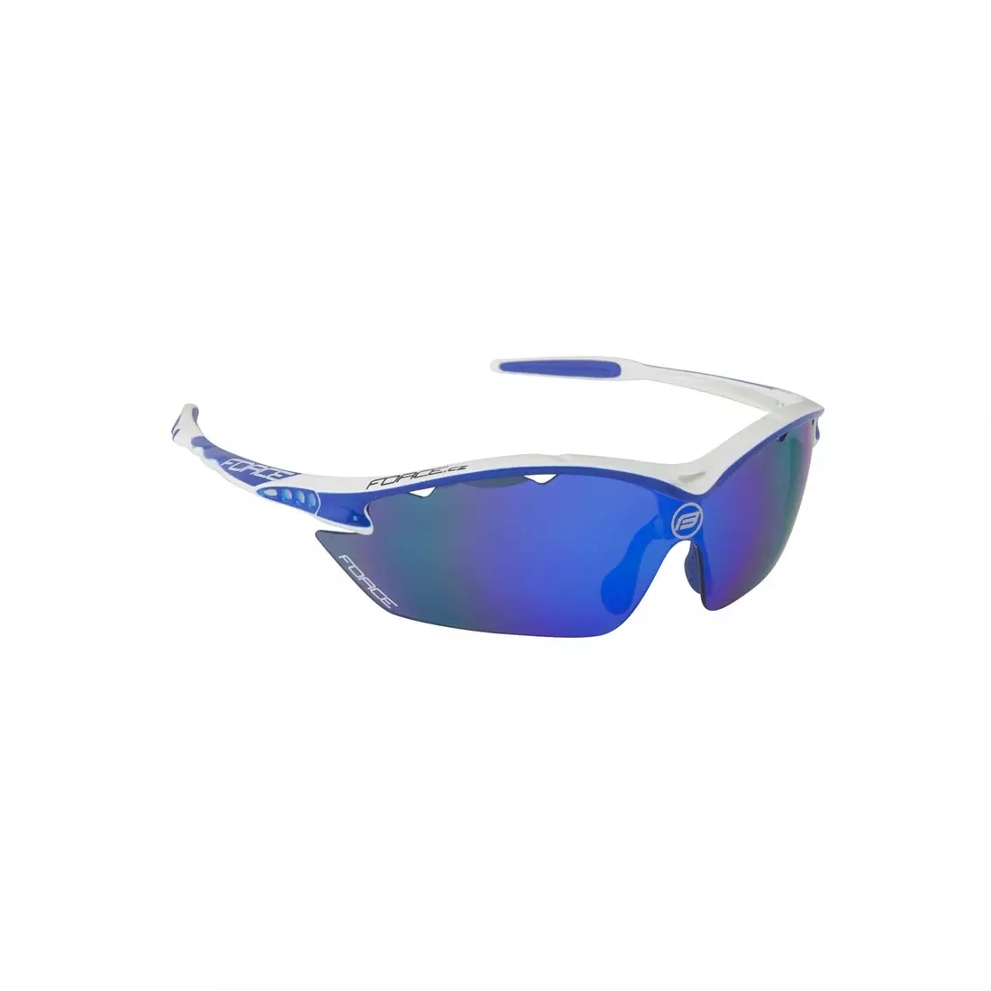 FORCE RON Sport-/Fahrradbrille weiß und blau 91010 austauschbare Gläser