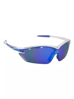 FORCE RON Sport-/Fahrradbrille weiß und blau 91010 austauschbare Gläser
