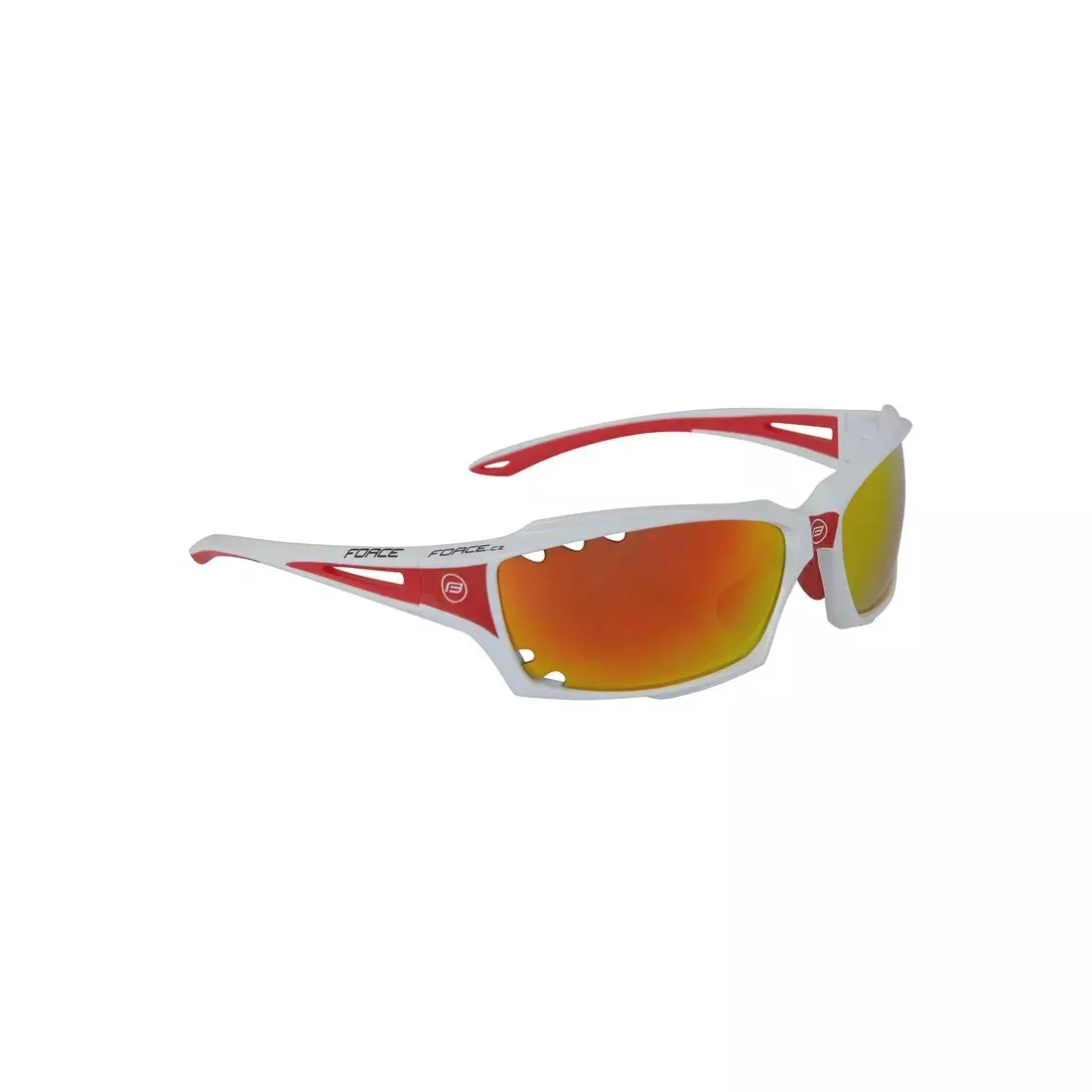 FORCE VISION Fahrrad-/Sportbrille weiß und rot 90971 austauschbare Gläser