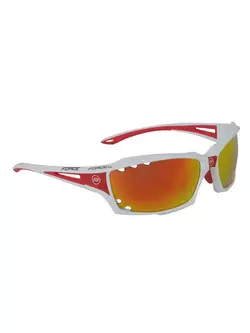 FORCE VISION Fahrrad-/Sportbrille weiß und rot 90971 austauschbare Gläser