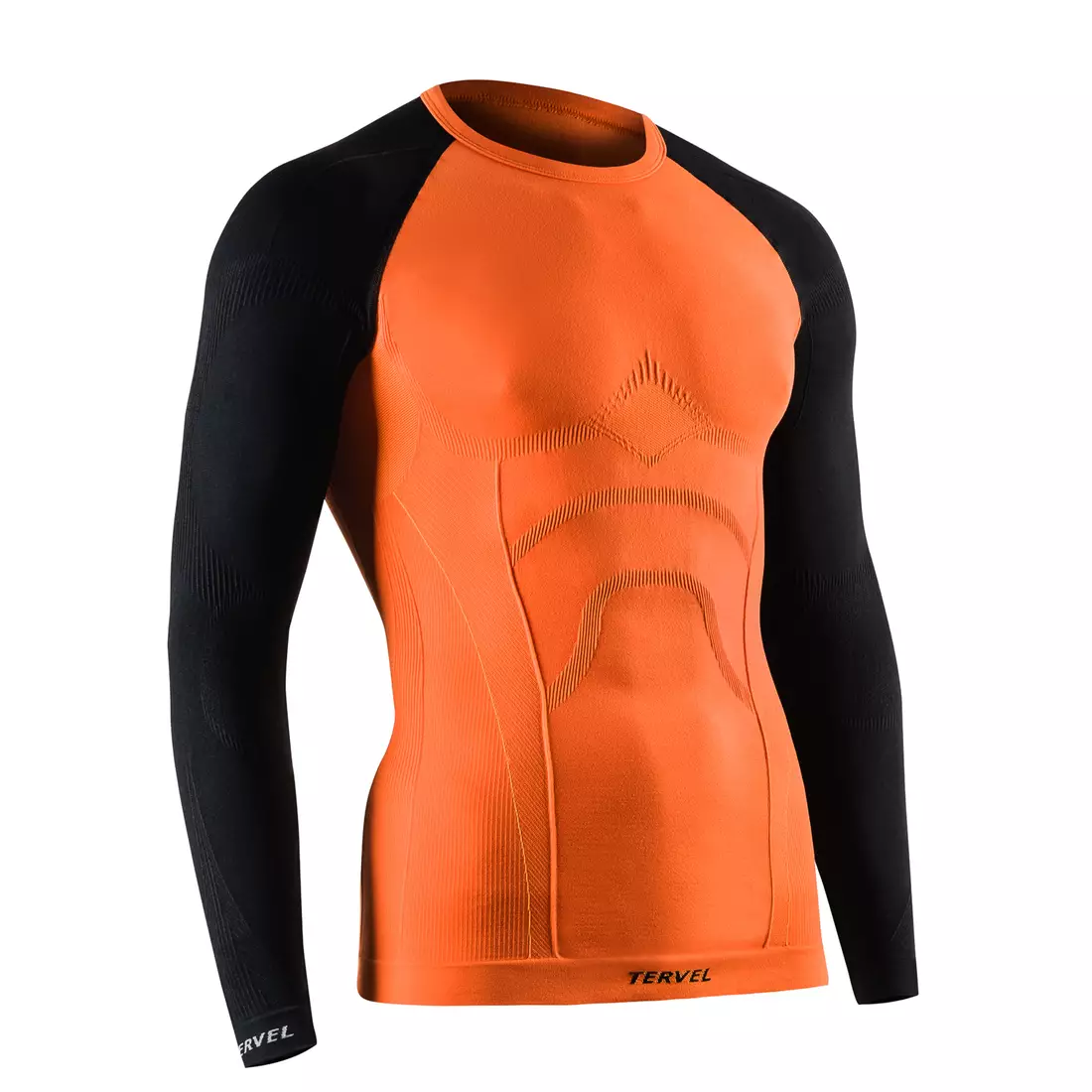 TERVEL COMFORTLINE 1002 - Herren-Thermo-T-Shirt, langärmlig, Farbe: Orange-Schwarz