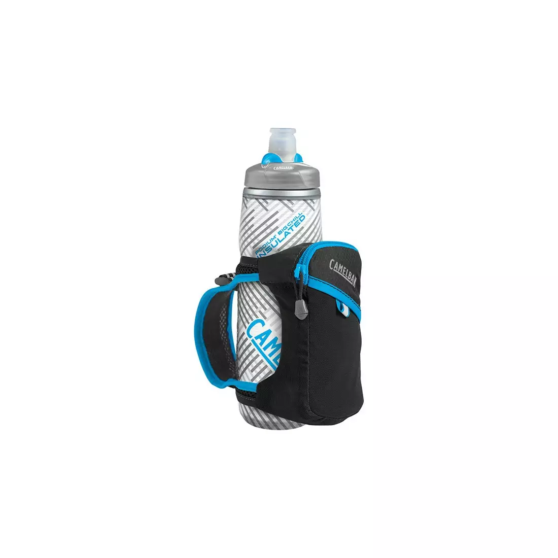 Camelbak SS17 Thermo-Trinkflasche mit Laufhalterung Quick Grip Chill 21oz / 620 ml Black/Atomic Blue 1040002900