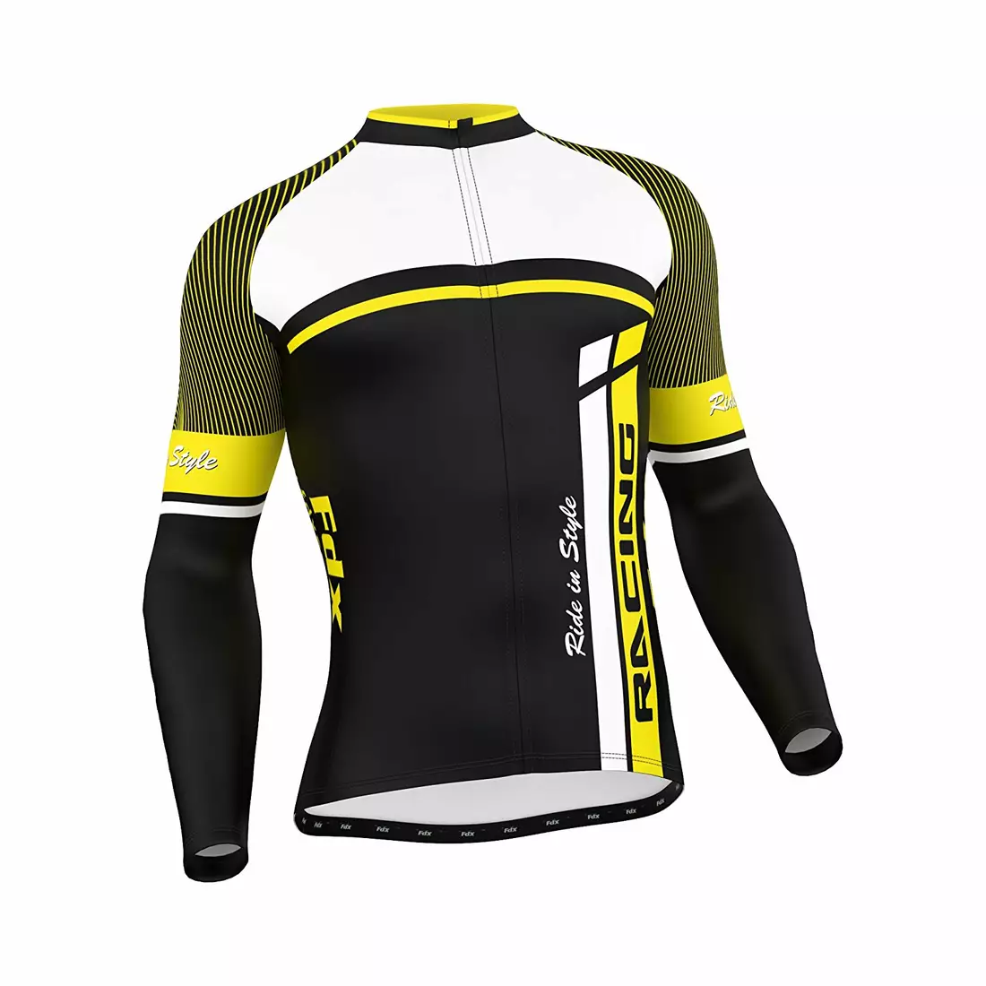 FDX 1220 Herren-Radsport-Sweatshirt, Schwarz und Gelb