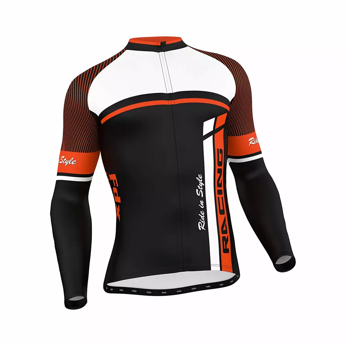 FDX 1220 Herren-Radsport-Sweatshirt, Schwarz und Orange
