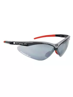 FORCE AIR Brille mit Wechselgläsern, Schwarz und Grau 91040